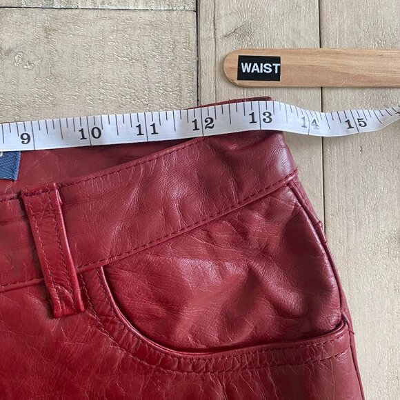 Gap Women Vintage Boot Cut Red Genuine Leather Pants Mid Rise Size 0 - Picture 10 of 14